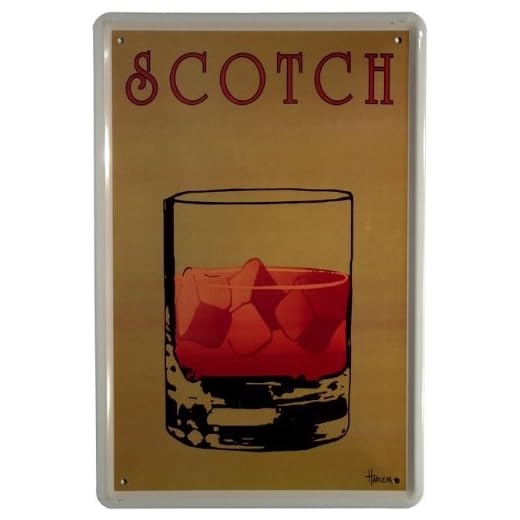 Plåtskylt alkohol skotsk 20 x 30 cm reklam retro plåt 706