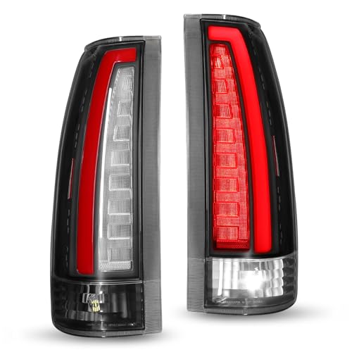 KIGEMOS Pair LED Tail Lights fit for Chevy GMC C1500 2500 3500 K1500 2500 3500 Silverado Sierra Pickup Trucks 1988-1998 Suburban Tahoe Yukon 1992-1999 Full LED Upgrade Plug & Play Rear Lamps