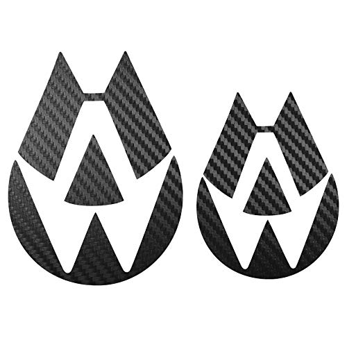 Juego de adhesivos para el emblema del coche, lámina autoadhesiva, ajuste perfecto para la parte delantera y trasera, tuning de vehículo K093 (carbono negro)