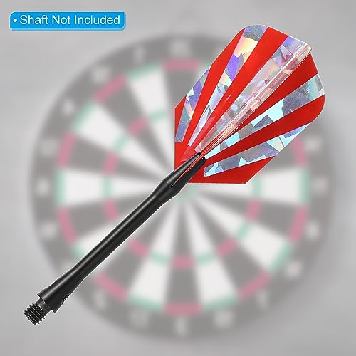 PATIKIL Slim Dart Flights, 6 Pack PET Unique Design Dart Accessories for Steel Tip Dart and Soft Tip Darts Red - Image 4