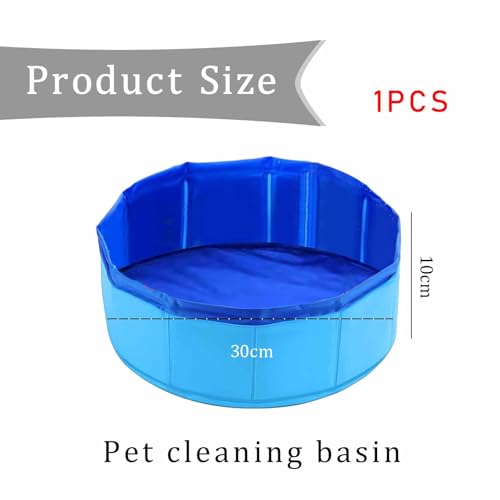 Faltbarer Hundepool, 30×10cm Katzenpool Klein,Blau Katzen Planschbecken,Hunde Planschbecken,Faltbarer Haustierpool für Katze Hund,Hund Schwimmbecken Tragbare,PVC Hundepool Schwimmbad für Baden Spielen