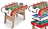 Smoby - Babyfoot Powerplay 4 en 1 - Ping Pong + Hockey et Billard - Structure Bois - Accessoires Inclus - Balles, Raquettes de Ping Pong, Boules de Billard, Cannes - A Partir de 8 Ans