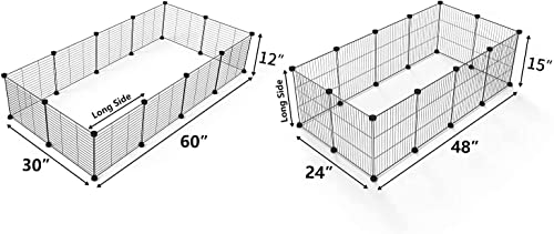 LURIVA Small Animal Playpen, Guinea Pig Cages, Pet Playpen, Rabbit Cage,Small Animal Cage, Puppy Kitten Dog Playpen, Indoor Outdoor Portable Metal Wire Yard Fence,15 X 12 Inch, 16 Panels, Black.