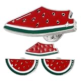 OUNONA Spille Smaltate Fermagli Versatili e Resistenti a Forma di Anguria 4pezzi in Lega di Zinco Rosso Accessorio Moda Estivo per Cappelli e Borse
