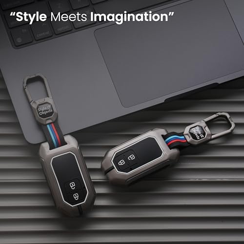 Image of Waterproof Metal Key Cover | Car Key case Cover Compatible with Baleno, Grand Vitara, XL6, Swift, Brezza, Celerio, Ignis, Ertiga, Dzire, Fronx, Urban Cruiser, Glanza, 2 Button Smart Key