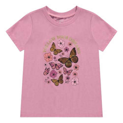 Image of BTween Girls 4 Piece Tops Fashionable Short Sleeve T-Shirt Casual Daily Shirt for Kids Assorted Colors