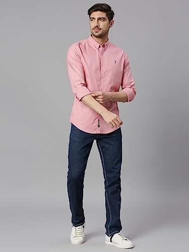 Image of Thomas Scott Men's Cricket Club Collection Classic Regular Fit Twill Shirt | 100% Cotton Long Sleeve Solid Shirt with Button Down Collar (Available in Plus Size)