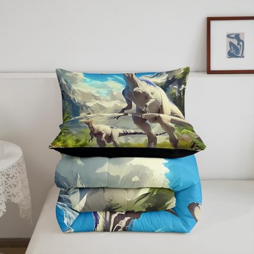 Image of Dinosaur Dino Wildlife Comforter Set Toddler Size Boys Girls Bedding