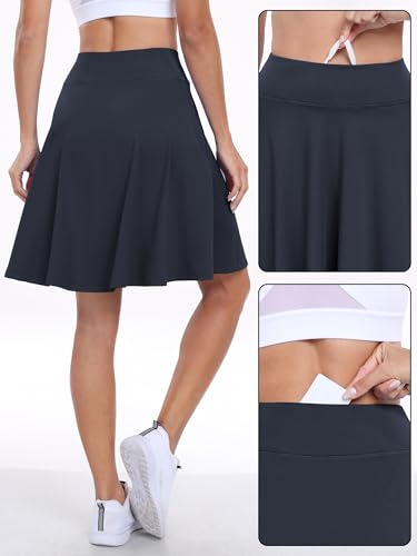 Image of ANRABESS Knee Length Skorts Skirts for Women 2026 Summer High Waisted Golf Tennis Skirt Casual Travel Built-in Shorts Clothes