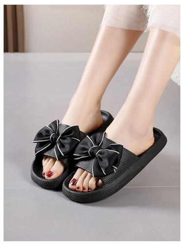 Women's Bow Knot Sandals Open Toe Comfortable Preppy Slide Sandals4