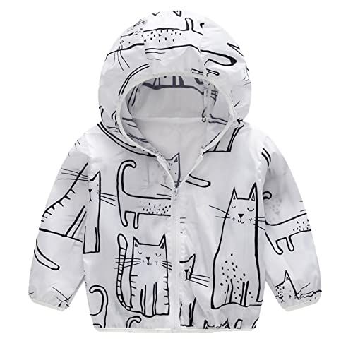 Toddler Boy Girl Jacket Summer Sun Pr𝗼tection Outwear Coat Unisex Hooded Trench Lightweight Windbreaker