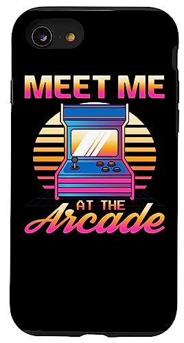 Meet Me At The Arcade Gamer Vaporwave ���g���r�f�I�Q�[�� �Q�[�}�[�r�f�I�Q�[�� �X�}�z�P�[�X iPhone SE (2020) / 7 / 8 �p