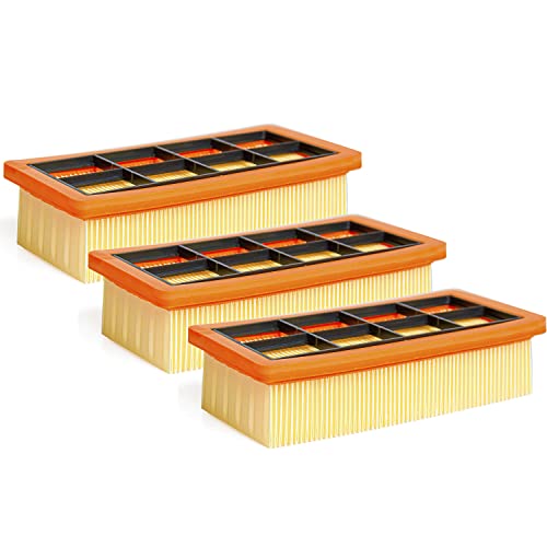 3 Pack KFI 7420 Filtro plisado plano accesorio para aspiradoras de Kärcher AD 2, AD 2 Battery, AD 3, AD 3.000, AD 3200, AD 3 Premium y AD 4 Premium,6.415-953.0
