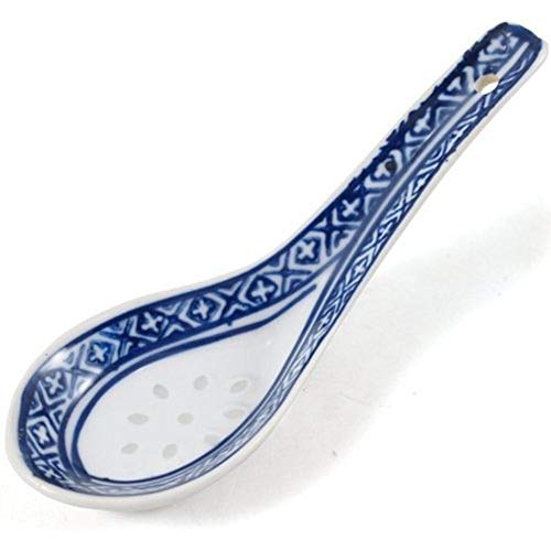 Syndecho Blue and White Porcelain Ceramic Chinese Soup Spoons,Set of 8