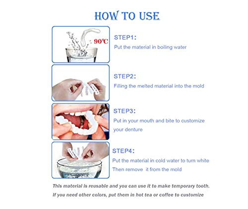 Icehao Upper & Lower Teeth Veneers - Simulation Braces Snap On Smile Tooth Cover Perfect Whitening One Size Fits Most Comfortable Denture To Make White Beautiful Neatr (2Pcs) 2 Count (Pack Of 1) #TOP6