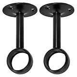 Photo Gallery jiozermi - staffa per asta per tenda da soffitto, 2 pezzi, supporto per asta per tende da doccia, in acciaio inox, resistente, colore: nero opaco Photo Gallery jiozermi - staffa per asta per tenda da soffitto, 2 pezzi, supporto per asta per tende da doccia, in acciaio inox, resistente, colore: nero opaco