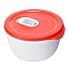 Produktbild Rotho 7371100203 Mikrowellen-Speiseteller Micro Clever - Mikrowellengeschirr mit tiefem Teller und Deckel - Mit Ventil im Deckel - Mikrowellendose BPA-frei - 1.6 Liter Inhalt pro Menüteller - weiss/rot