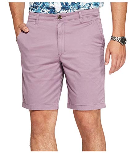 Mens Linden Flat Front Chino Shorts Plum Waist 32