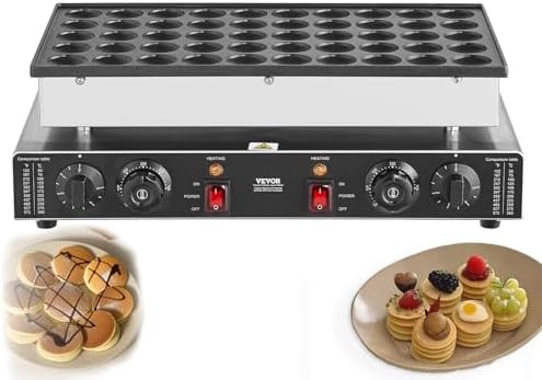Commercial Electric Dutch Pancake Maker, Non-Stick Mini Pancake Machine with Timer & Temperature Control, 25/50PCS, Stainless Steel, Ideal for Snacks & Desserts