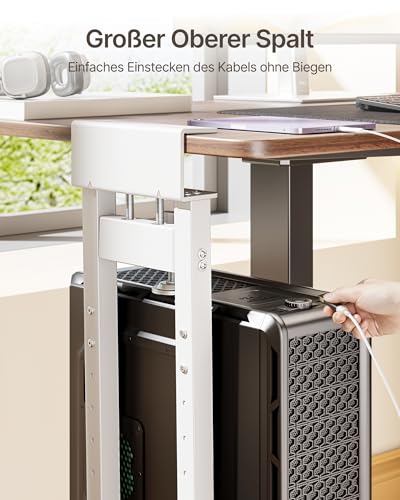 monTEK Support pour PC robuste blanc et réglable en hauteur de 41 à 65 cm - 4