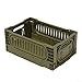 Foldable Storage Box for Camping - Portable Folding Box with Large Capacity, Detachable Outdoor Storage Basket, PP Material Storage Container,(Milk Tea Color)(Medium)