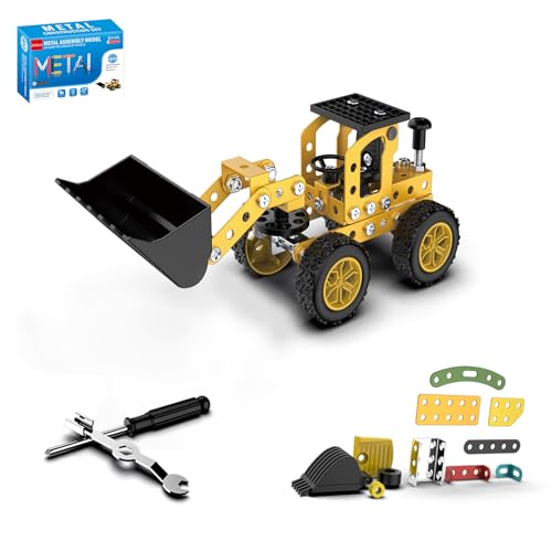 Jansfuren Bulldozer Model, Metal Building Toy Sets Projects Metal Construction Toys for Back to School Parent-Child Interaction Construction Building Kids Toys for Kids Age 6-14