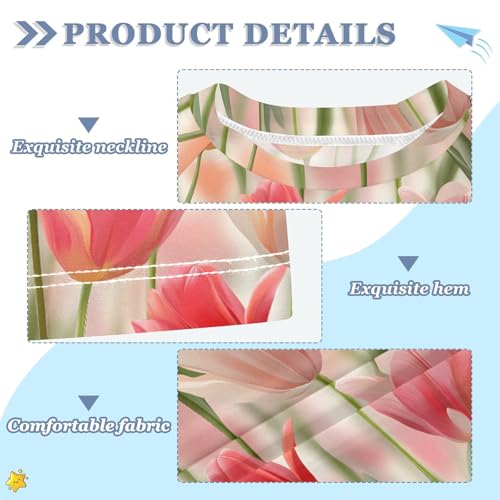 ALAZA Kids Rash Guard Girls Toddler Swim Shirts Short Sleeve Tulips Lovely UPF 50+ 3T3