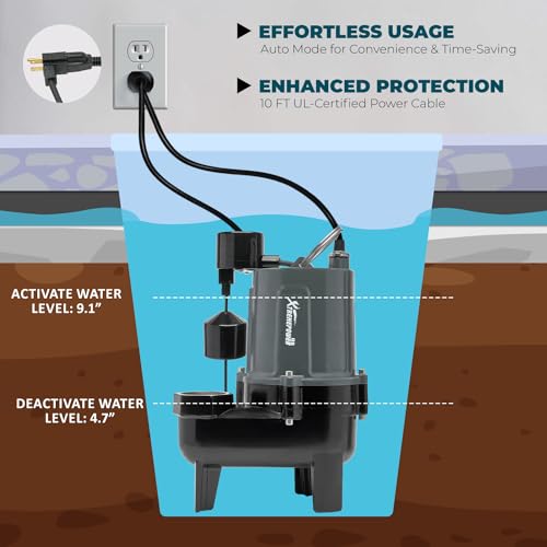 image for XtremepowerUS 3/4HP Submersible Sump Sewage Pump 8400 GPH Stainless St
