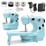 Mini machine à coudre pour débutants, machines à coudre électriques avec pédale de pied, 12 points intégrés, kit de couture de base inclus, parfait pour un usage domestique