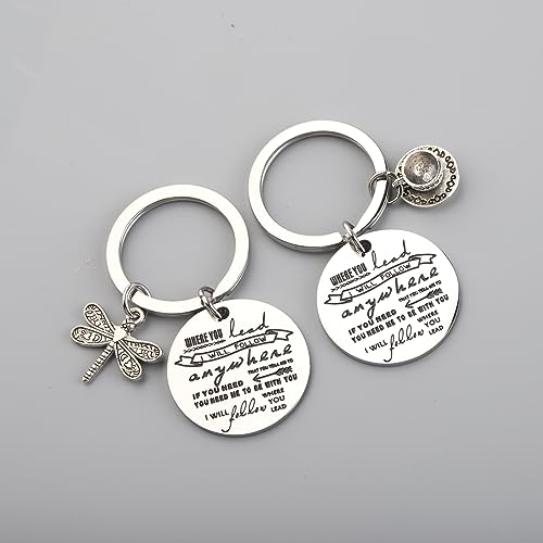 CENWA Mother Daughter Keychain Set Gifts Where You Lead I Will Follow Keychain Set Friendship Jewelry Gifts3
