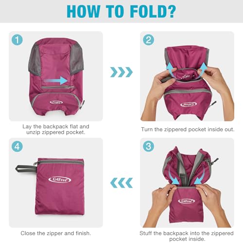 Image of G4Free Lightweight Packable Hiking Backpack for Men Women Small Hiking Daypacks Foldable Shoulder Pack Casual Outdoor Bag 11L