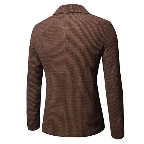 Casual Blazer for Men Solid Waffle Sport Coats Lightweight Slim Notched Lapel One Button Suit Jackets2