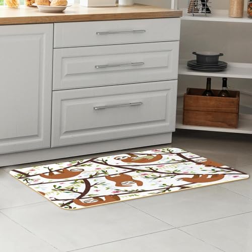 Tapetes de cocina con osos perezosos ideales para proteger el suelo del cuarto de lavado 7