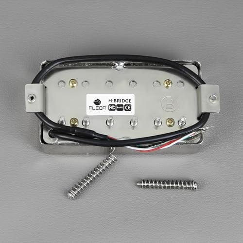 Image of FLEOR Alnico 5 Guitar Humbucker Pickup 4-Wires 14-15K Bridge Pickup Chrome Fit LP Guitar Part