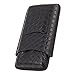 Qiilu Leather Cigar Case for Men - 3 Sticks Portable Cigar Case Leather Humidors Travel - Accessories & Humidors (Black)