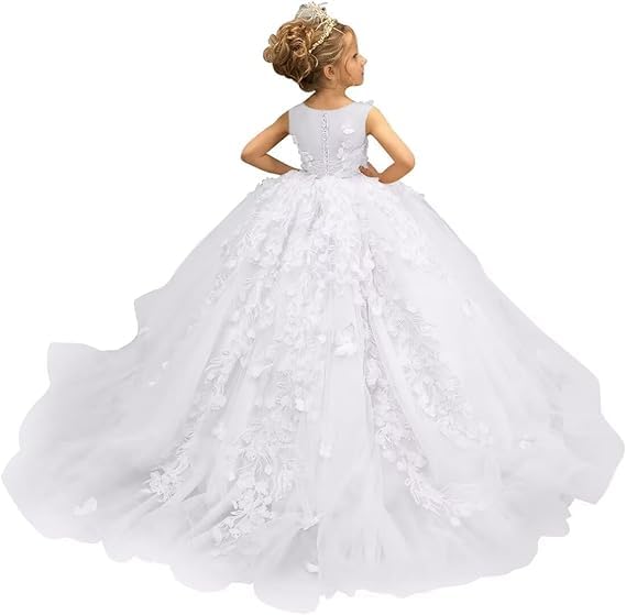 Toddler Flower Girl Dress for Wedding Girl Ball Gown Pageant Dresses Birthday First Communion Dress for Kid