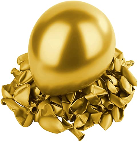 Image of 30pcs Gold Chrome Metallic Balloons and Blue Chrome Balloons for Birthday, Anniversary, Engagement, Wedding, Baby Shower, Festival Party Decorations (30 Pcs, Gold Ch Blue)