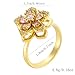 Lyfange Sunflower Ring Spinning Fidget Rings for Anxiety Open Adjustable Spinner Sun Ring Creative Relieving Stress Rotating Jewelry (Pink)