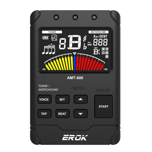 EROK AMT-600 3-in-1 Digital Metronome, Tuner & Tone Generator (Black)