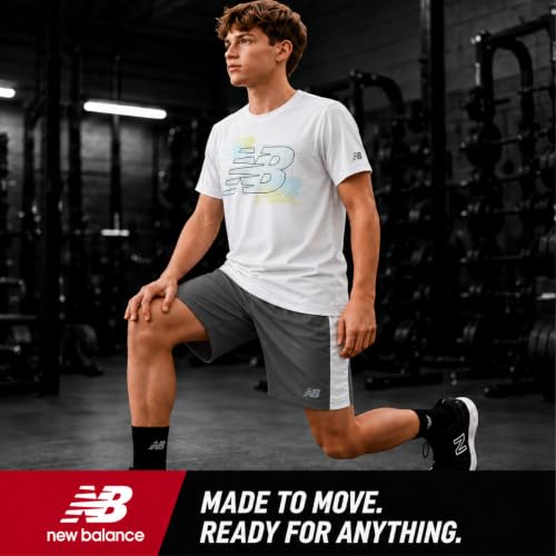 Image of New Balance Boys Short Sets - 2 Piece Active Performance Athletic Shirt and Kids Basketball Gym Shorts for Boys (8-12)