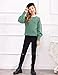 Arshiner Girls Crew Neck Lantern Sleeve Sweater Cute Jumper Top Pullover Outwear(Light Green,7-8Y)