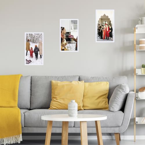 Image of JCJMY 9x16 Picture Frame White for Wall Hanging, Wall Mounting Horizontally or Vertically, 9 x 16 Wall Gallery Poster Photo Frame with Shatter Resistant Plexiglass, White