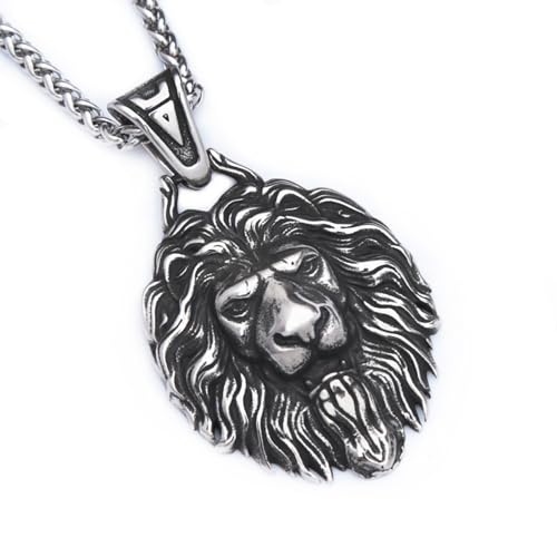 Pendentif lion pour hommes au design biker unique et punk