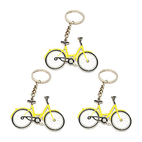 PRETYZOOM 3 Uds Anillo Activo Clave Moda Ciclismo Y Cadena Llavero Colgante Trasero Monedero De Suerte Bicicleta Colgante Amarillo Llaveros Creativo Metal Bicicleta Recuerdo En Cover