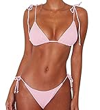 👙✿Material---112% a estrenar. Los conjuntos de trajes de baño de tela suave en bikini son muy elásticos, cómodos y duraderos. Lavar en frío, secar.