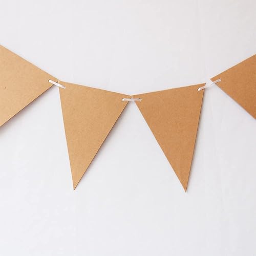 Miniatura 7 de Paquete de 3 pancartas de papel kraft para manualidades, 36 banderines triangulares de 6.8 x 5.1 pulgadas, decoraciones de aula de Navidad, fiestas