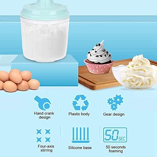 1200ml Hand Mixer, Kitchen Rotary Manual Whisk Egg Beater Crank Cream Whisking for Cooking Baking
