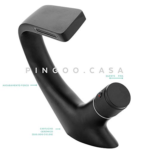 Torneira para banheiro cascata Misturador Monocomando Baixa Cairu Pingoo.casa - Preto