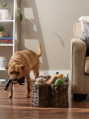 Image of Bone Dry Pet Storage Collection, Bone Shape Hyacinth Toy Basket, Dark Brown /Gray Wash, Medium