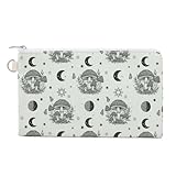 Fashion Small Coin Purse Portable Canvas Coin Bags Travel Change Organizer Pouch Goth Gothic Moon Mushroom Zipper Cosmetic Pouch